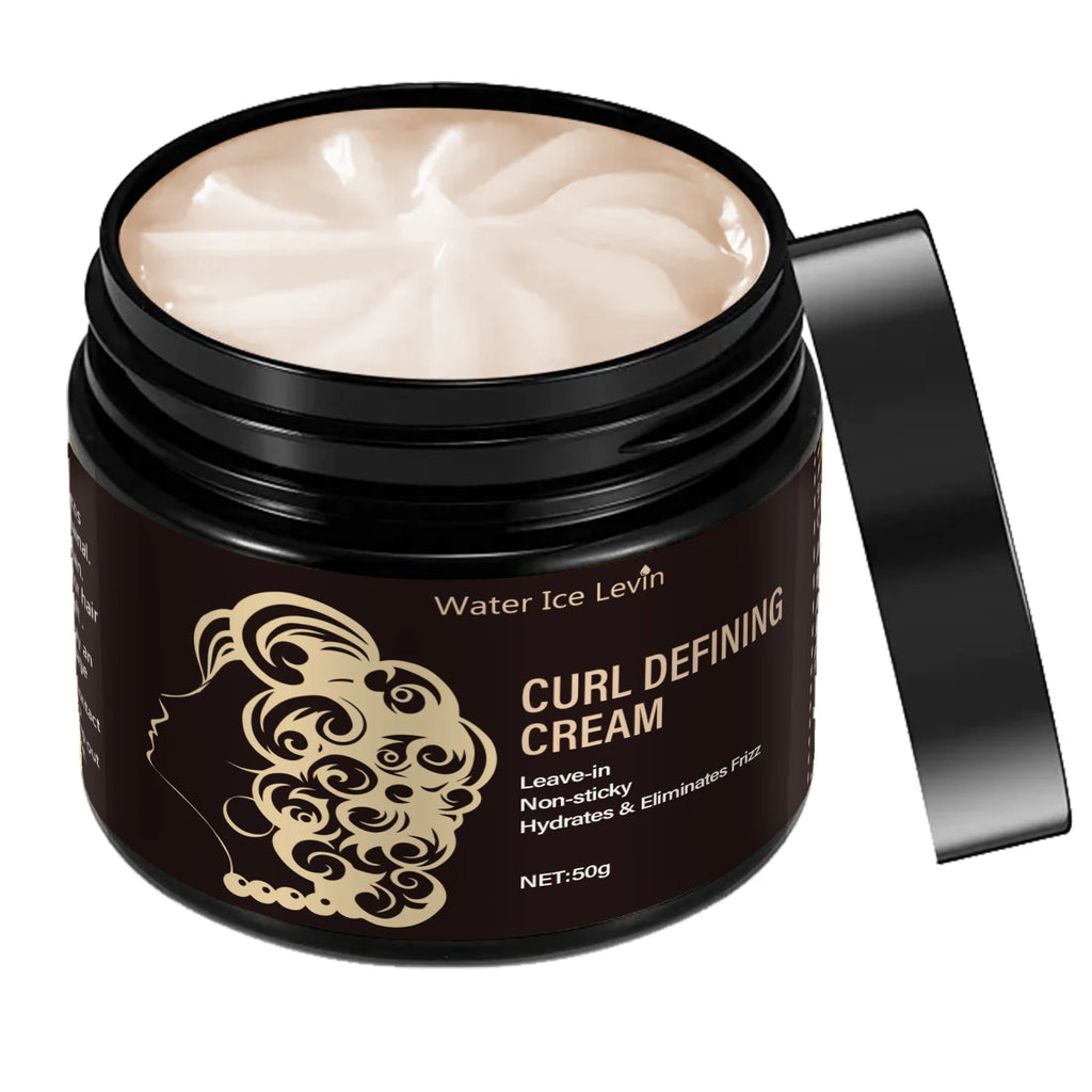 Travel-Size Curl Cream 50g - Coconut Oil Leave-In, Frizz Control & Definition, Non-Sticky for All Hair Types Qme