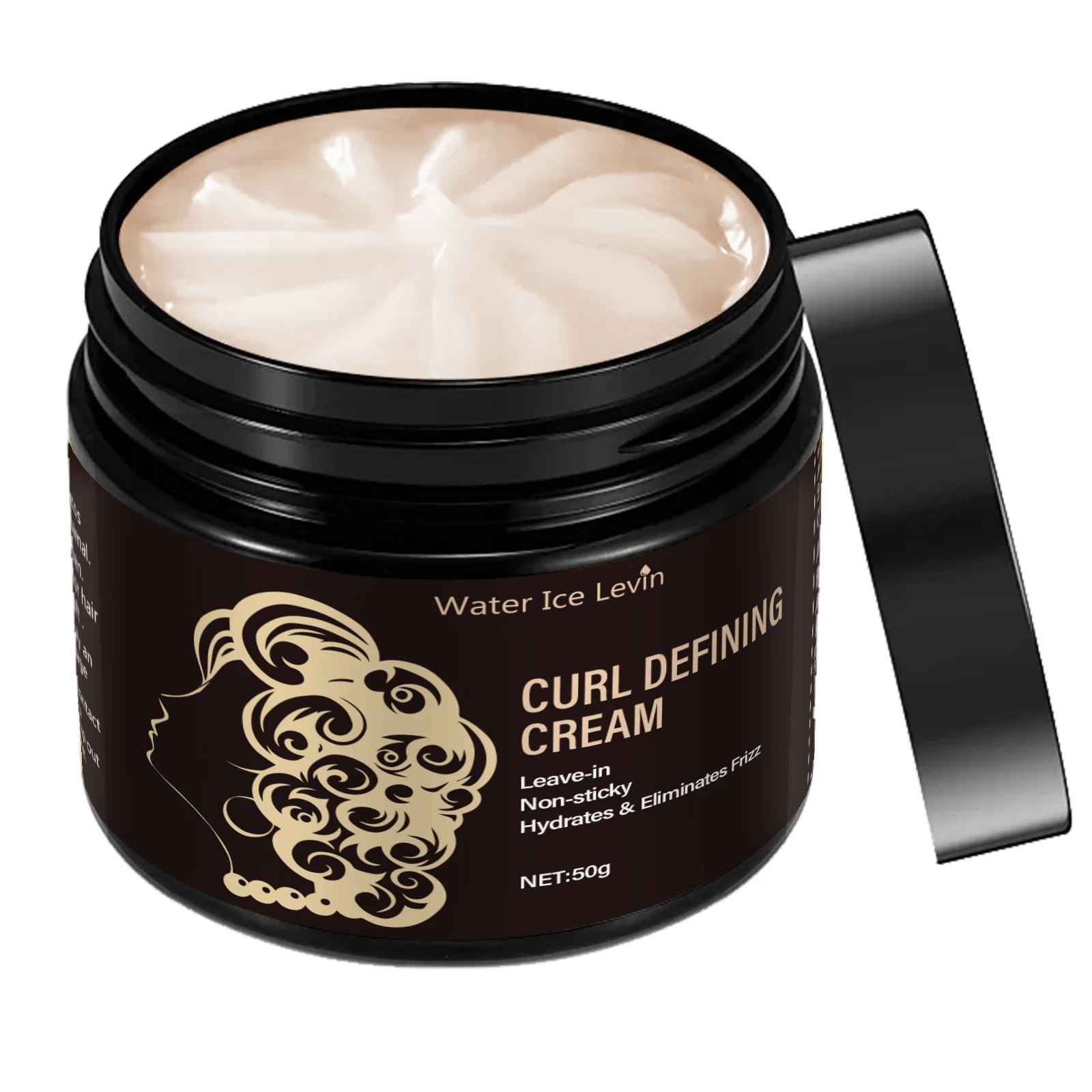 Travel-Size Curl Cream 50g - Coconut Oil Leave-In, Frizz Control & Definition, Non-Sticky for All Hair Types Qme
