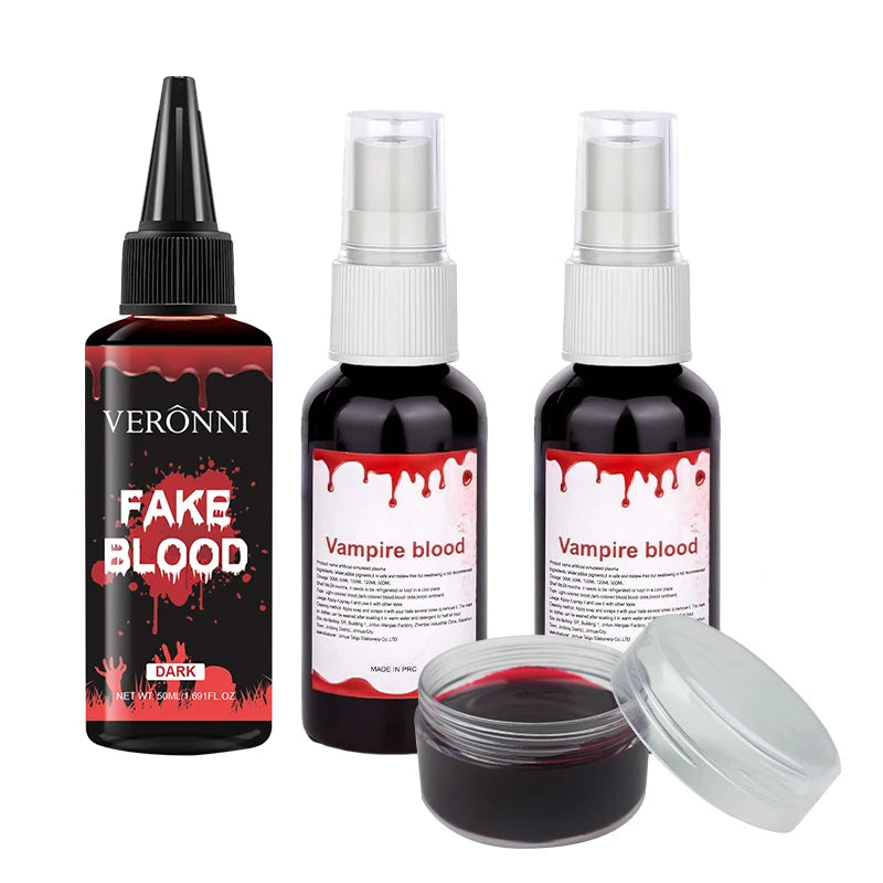 VERONNI Fake Blood Makeup Realistic SFX Halloween Cosplay Zombie Qme 4pcs