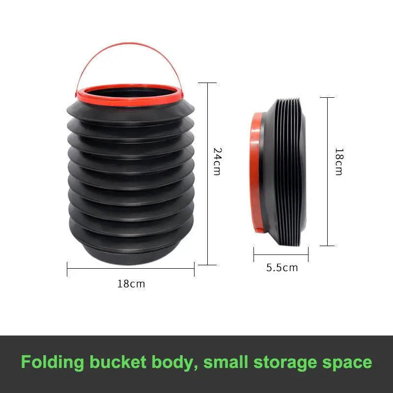 Foldable Car Multifunctional Telescopic Waste Bins Storage Bucket Lid Qme