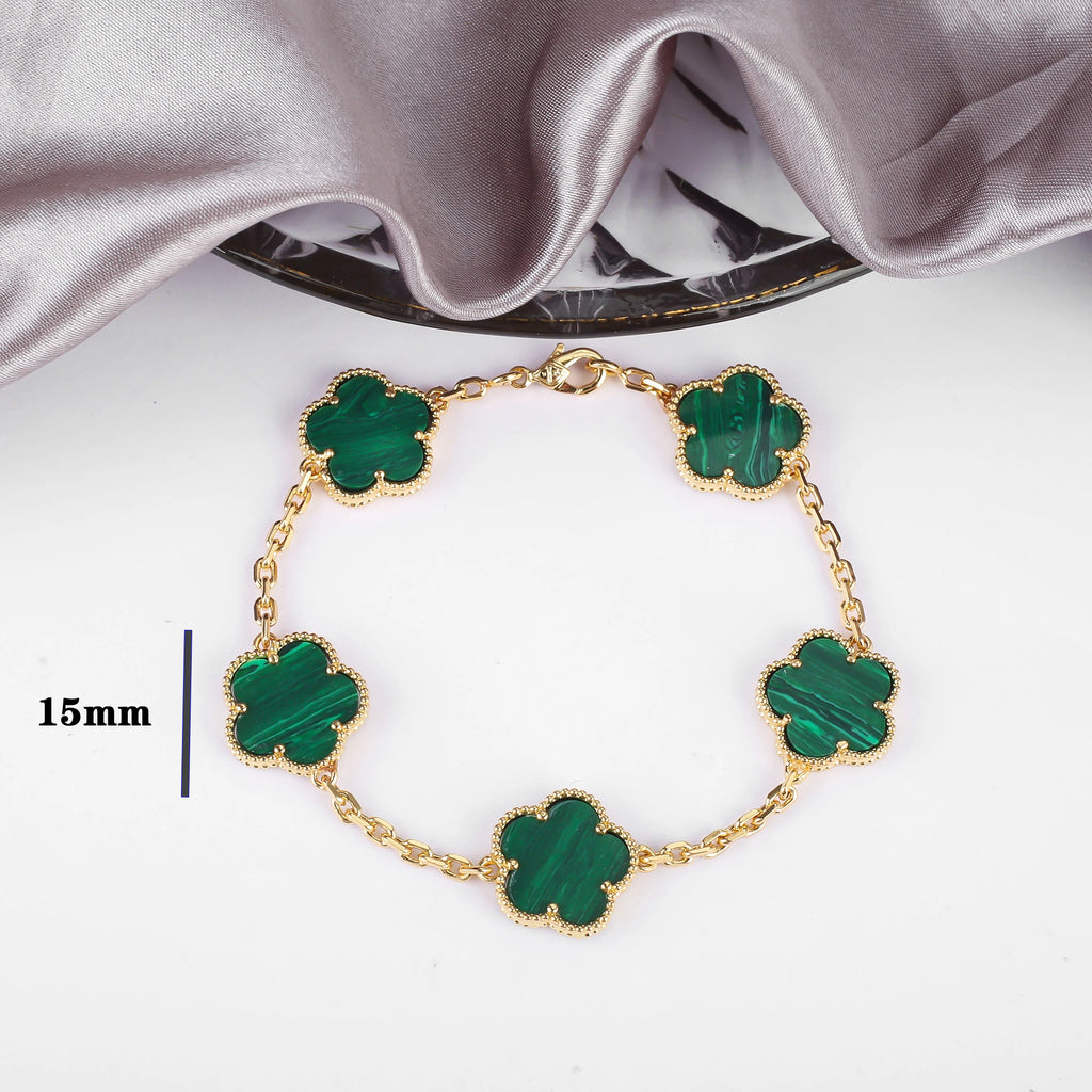 2023 INS 10 Colors Five Leaf Flower Bracelet Classic Fashion