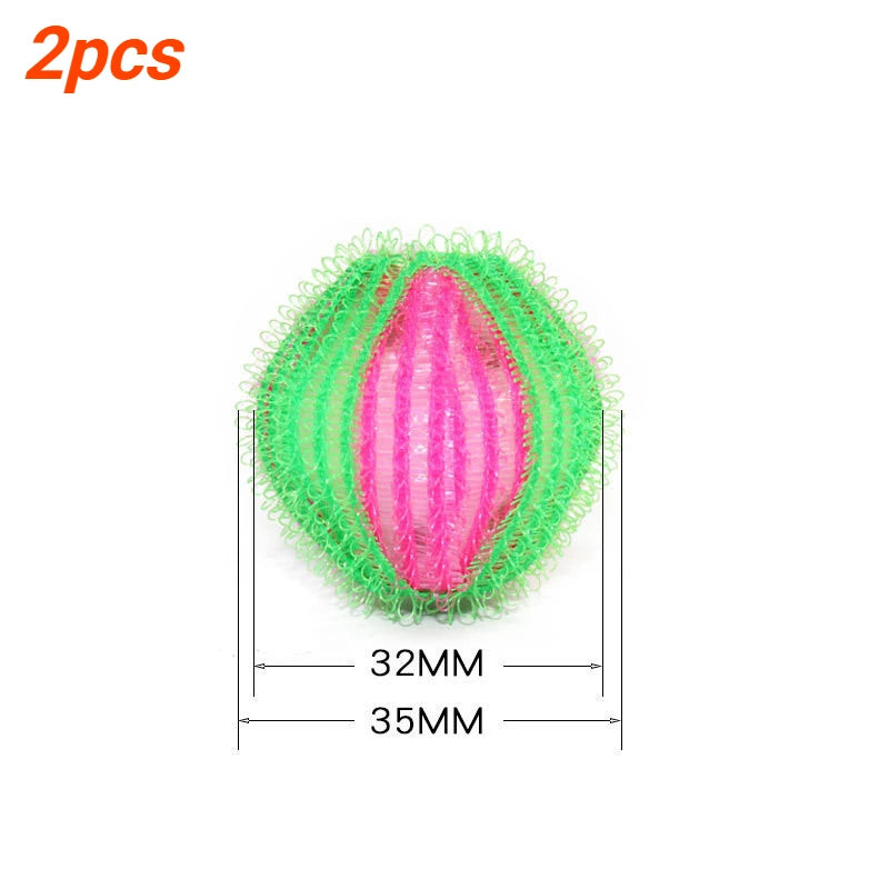 2/4pcs Pet Hair Remover Hair Catcher Reusable Clothes Filter Washing Machine Balls Clean Laundry Ball Washing Machine Accessory Qme 2pcs-green red