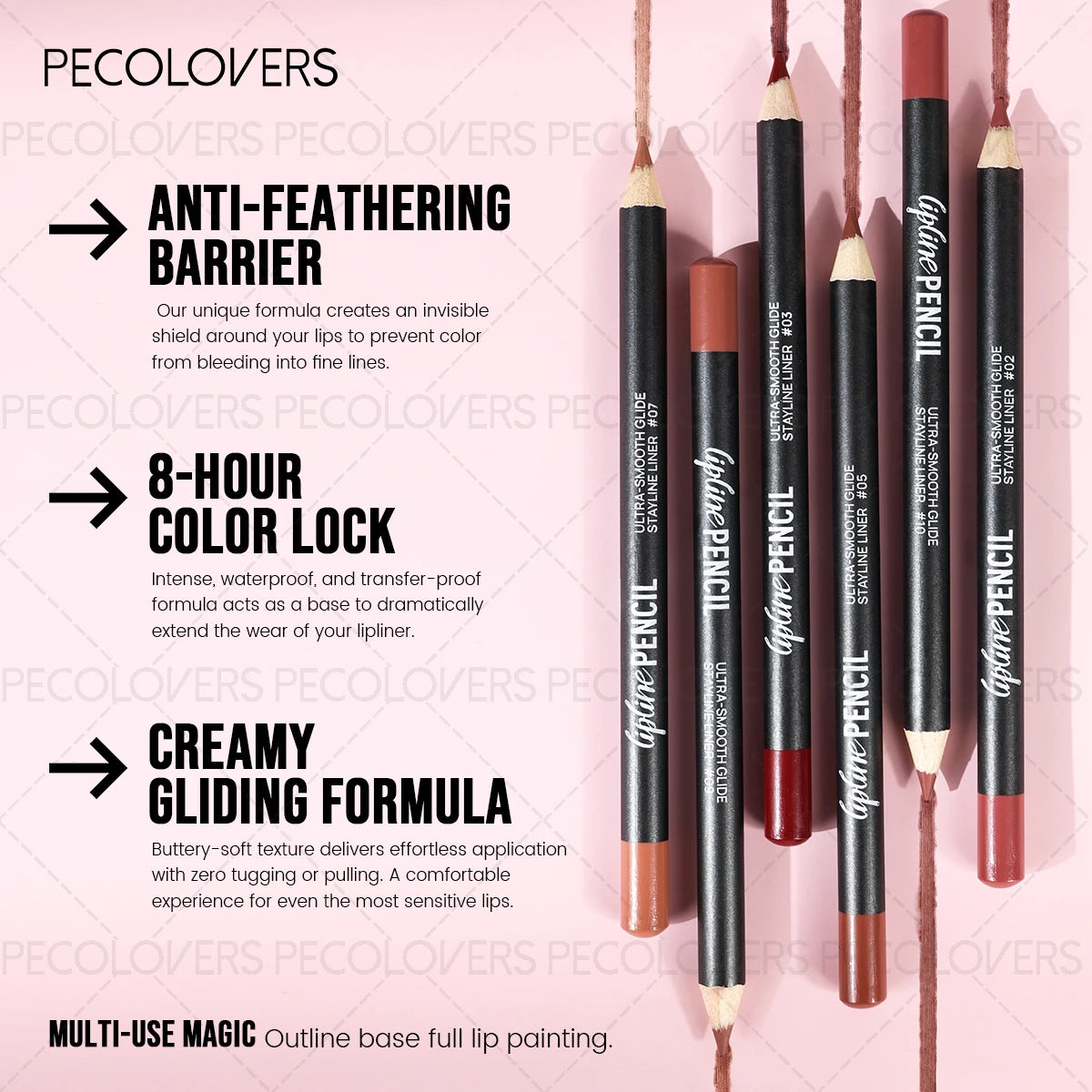 1PC Lipliner Lipstick, Plump and Charming Lips, Nude Brown, with A Variety of Makeup, Lip Cosmetics Qme