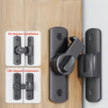 Anti-Theft Door Lock - 90°/180° Adjustable Sliding Pin, Keyless Entry Heavy-Duty Black Easy Install for Home Office Hotel Garage Qme black