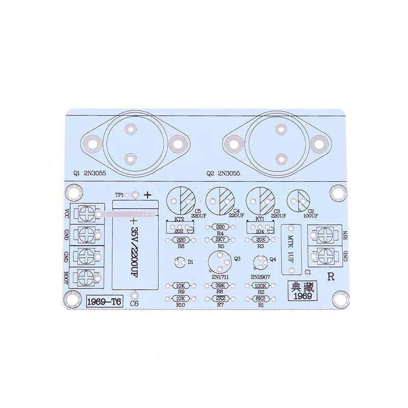 Classic Hood 1969 Audio Lifier Board PCB Two Channel Hifi Class Power Qme