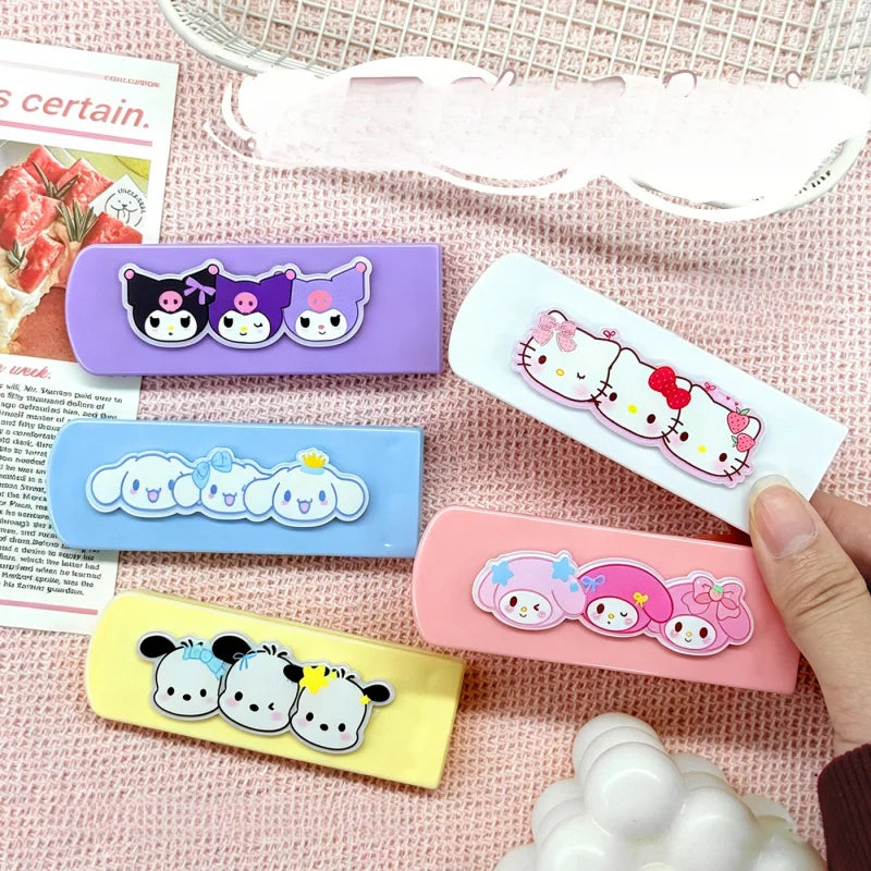 Cute Mini Hello Kitty Comb Cartoon-Style Folding Bangs Comb Portable Fine-Tooth Comb with Mirror Qme