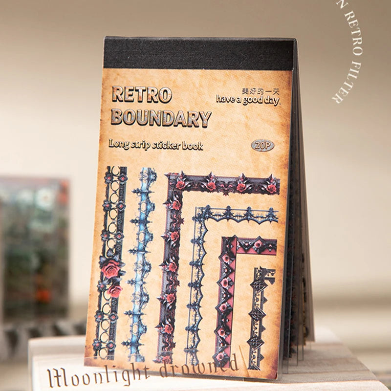 Border Decor Sticker Book, Great for Vintage Scene Collage. Various Elements for Free Creation, Fits Multiple Journal Styles Qme
