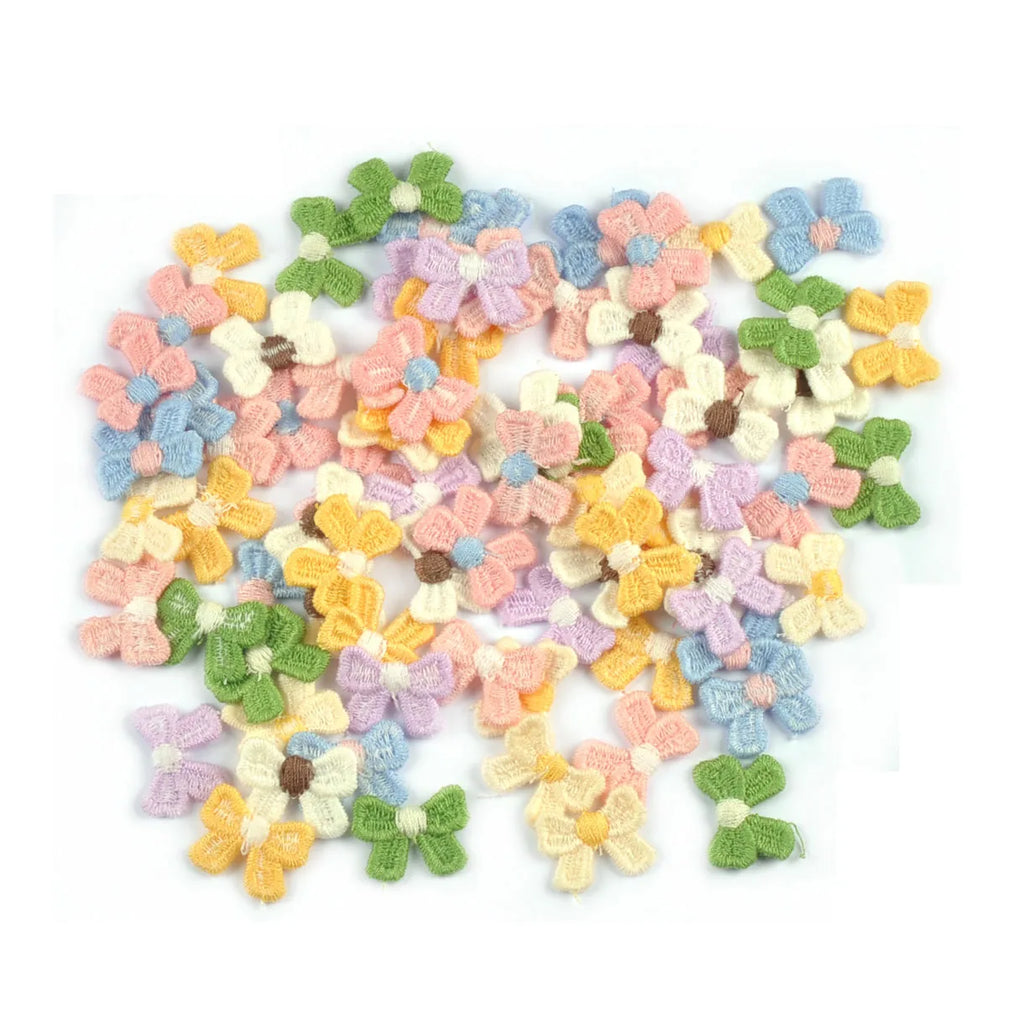 30pcs 19.5x14.5mm Macaron Color Mix Bow Embroidered Patch For Sewing Supplies DIY Clothes Appliques Handmade Bag Hat Decor c3778 Qme