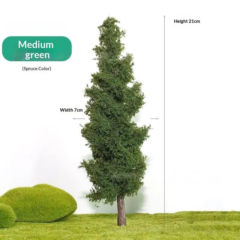 1Pcs Sand Table Material Handmade Diy Landscape Decor 14/21cm Model Pine Tree Train Layout Simulation Wire Tree Model Qme A 21CM