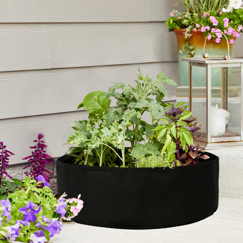 15 Gallon Black Small Felt Grow Bag 60×20cm 1mm Thick Garden Planting Container Bag for Outdoor Gardening Vegetable Flower Qme