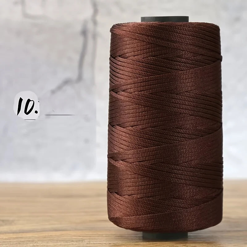 250g Of flat belt Thread, Light polyester Flat Band Yarn, Hollow Yarn, Hand-knitted Hook, DIY Summer Cool Sun Hat, Cushion Qme 10 Coffee
