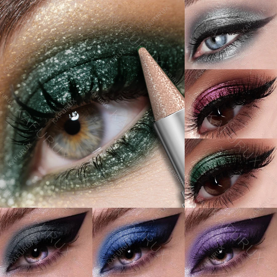 Metallic Waterproof Eyeshadow Sticks Glitter Green Liner Pen Qme