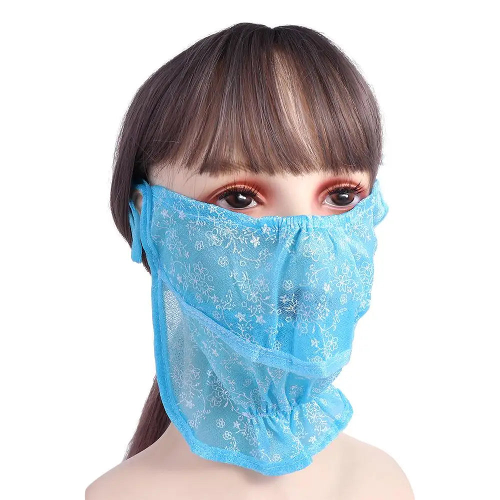 Neck Wrap Cover Breathable Fishing For Women Hiking Outdoor Sports Sunscreen Neck Scarf Face Scarves Face Cover Ice Silk Mask Qme blue