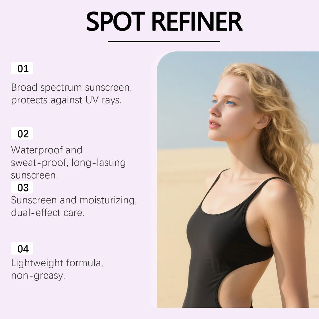 Spot Refiner Cream SPF Sunscreen Dark Spot Corrector Brightening Anti-Aging Face Moisturizer For Outdoor Facial Skin Protection Qme