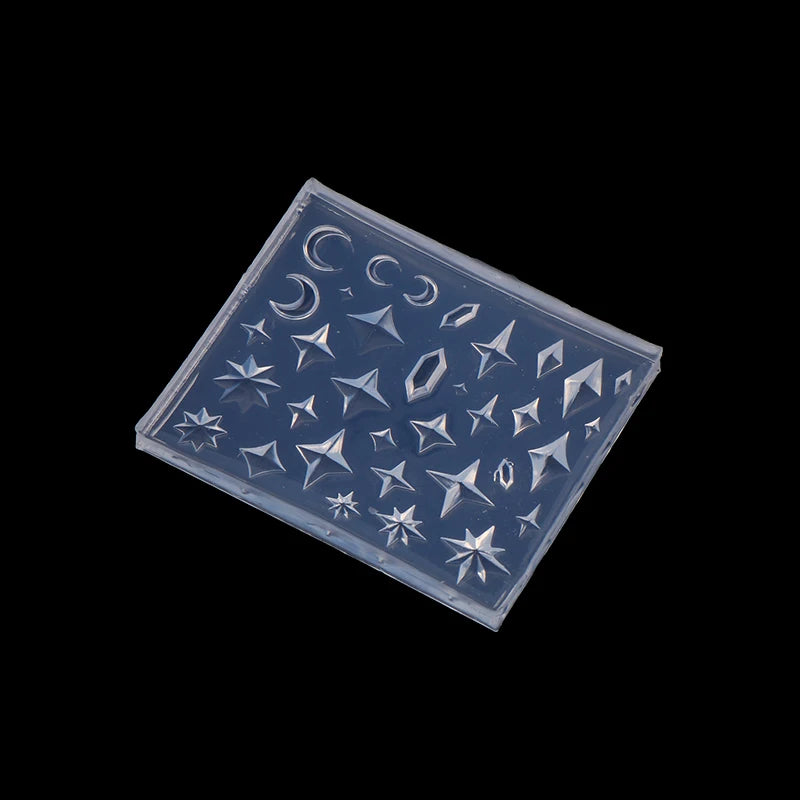 Silicone Nail Art Molds Rhombus Diamond Pentagram Design Carving Qme