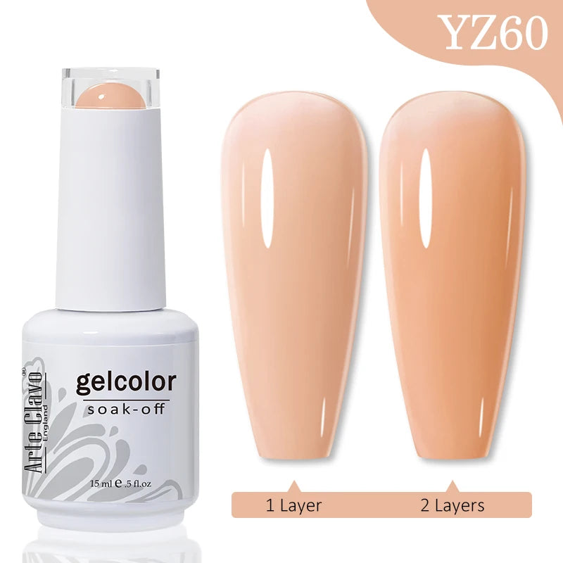 Arte Clavo Gel Nail Polishes Pink Nude Hybrid Lak Manicure Qme