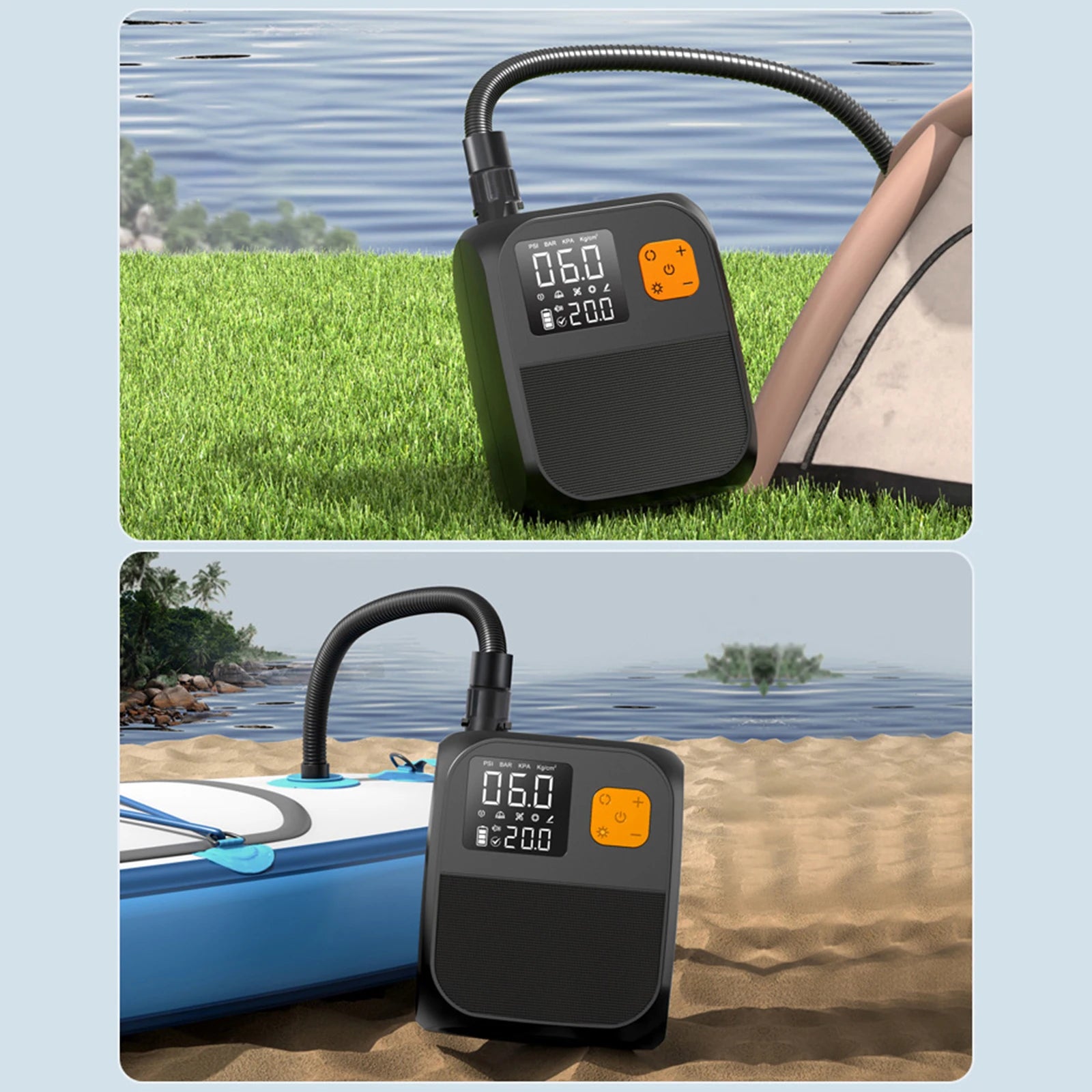 Portable 25PSI Electric Paddleboard Pump Rechargeable SUP Pump Dual Stage Inflation Portable Electric Pump For Kayaks SUP Qme