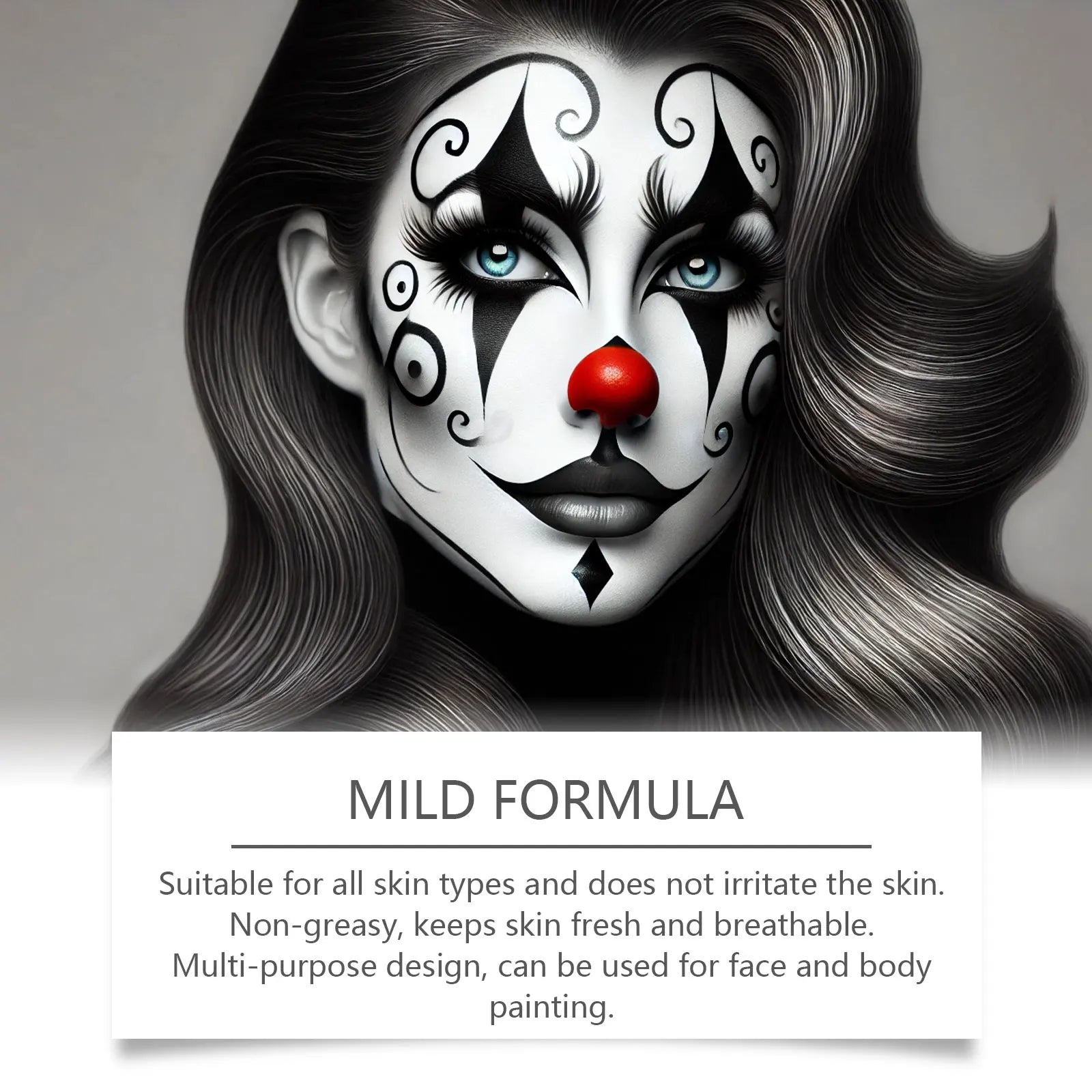 Body Paint Set Black White Red Face Painting Crayons Cosplay Clown Zombie Vampire Makeup Full Coverage Easy Remove Party Kit Qme