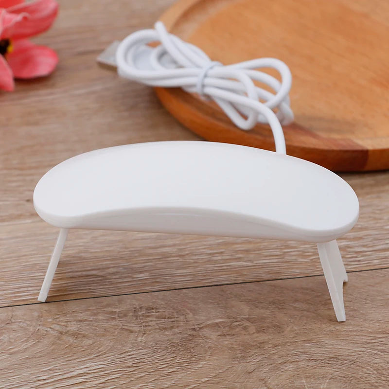 6W White UV Lamp Nail Dryer Mini LED Lamps USB Charging Cable Gel Qme