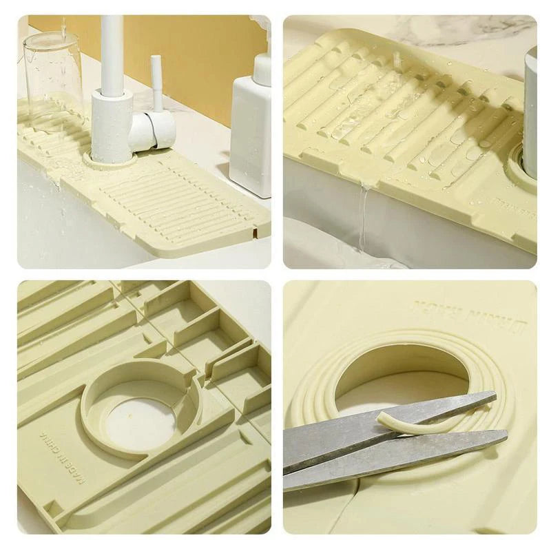 Foldable Water Tap Drain Mat Anti-splash Silicone Kitchen Sink Qme