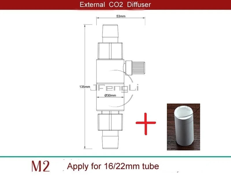 Qanvee CO2 Diffuser Atomizer System Plant Aquarium Fish Tank Reactor Shrimp Turtle Kit Accessories Akvarium Sprayer Cylinder Qme M2 and M2Replace