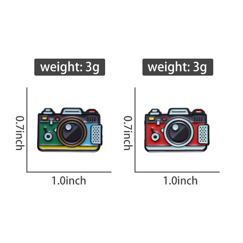 Funny Retro Camera Enamel Pin Cartoon Lapel Backpack Badge Jewelry Gift Kid Personalized Photo Color Brooch Friends Wholesale Qme
