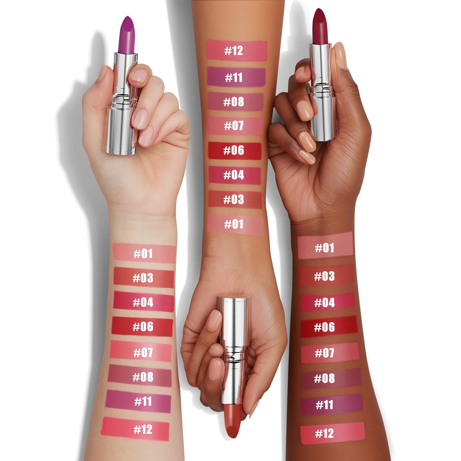 6-Color Matte Lipstick , Non-Fading, Non-Stick Cup Long-Lasting Velvet Finish, Smooth Matte Lip Color Waterproof Smudge-proof Qme