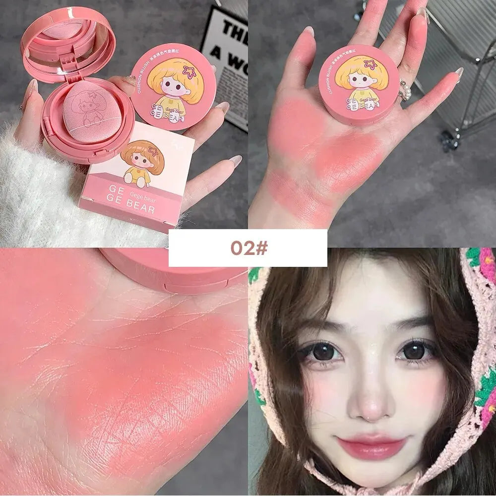 Cushion Blush Blendable Shade Powder Puff Whitening Without Sticking Qme GX2021-2