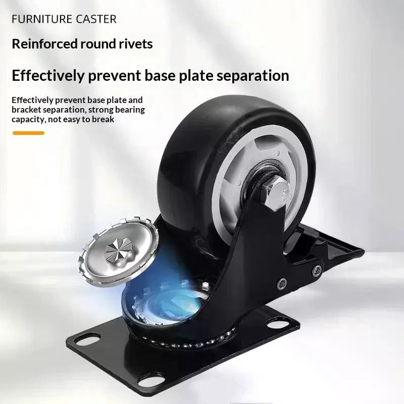 Furniture Casters Wheels PP Fixed Swivel Caster Roller Wheel For Heavy Duty Platform Trolley Chair Household Accessory Qme