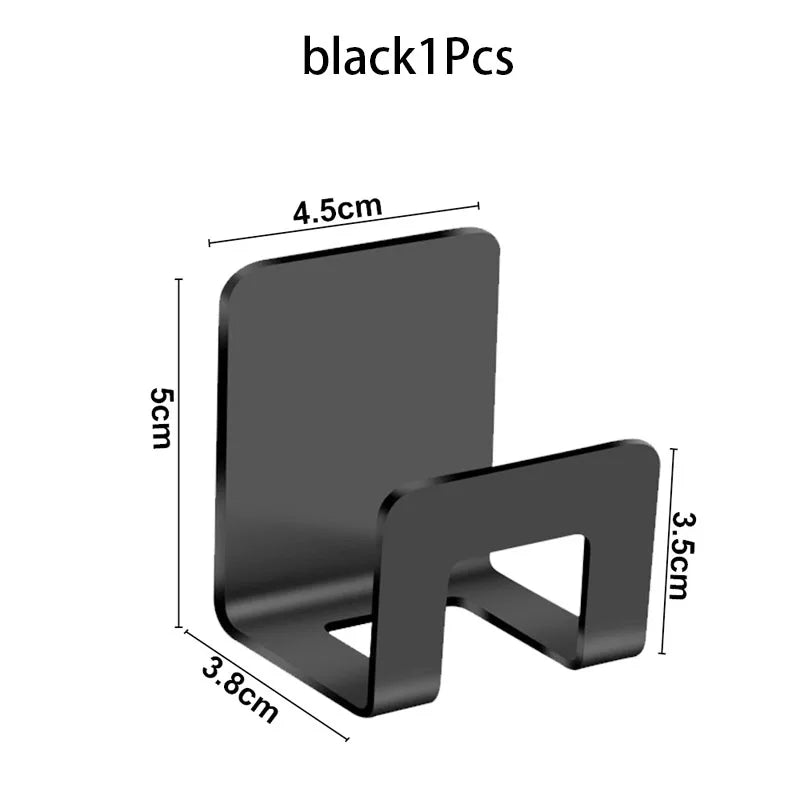 Stainless Steel Sink Tray Drainer Rack Kitchen Sink Sponge Holders Self Adhesive Hook Storage Holder Kitchen Wire Rag Organizer Qme black-1Pcs