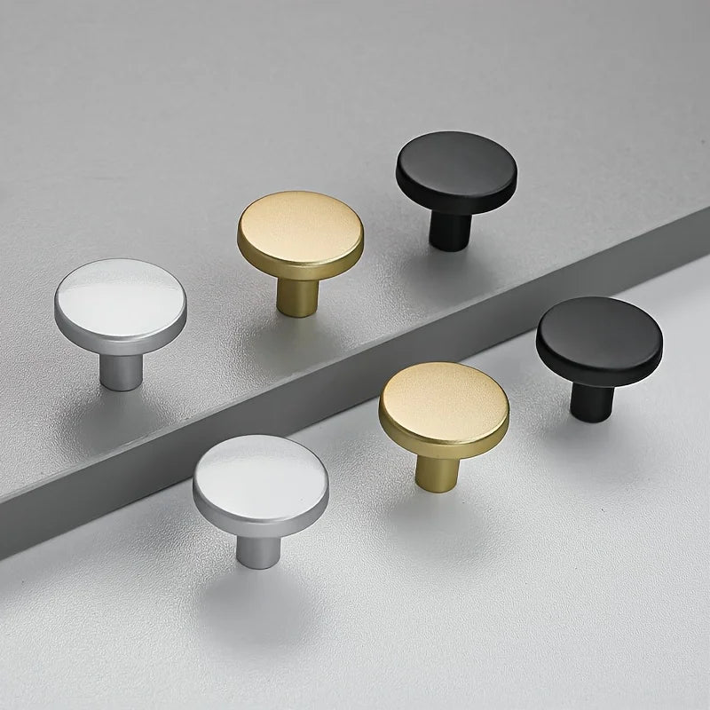 6PCS Metal Circular Cabinet Handles - Suitable for Kitchen, Bathroom, Dressing Table, Bedroom Wardrobe, and Foyer Storage Cabi Qme 6pcs color mixing