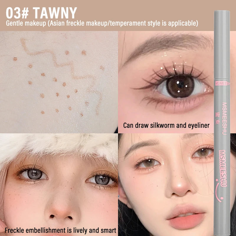 Face Fake Freckles Pen Natural Liquid Tear Mole Pen Amber Brown Dot Spot Concealer Pen Lifelike Cheek Spots Tint Makeup Tool Qme 03