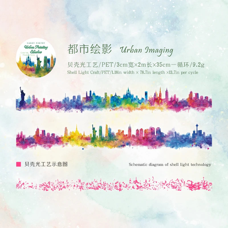 1 Roll Holographic Rainbow Butterfly Floral PET Tape Scrapbooking Journal DIY Supplies for Collage Art Decoration Qme 6