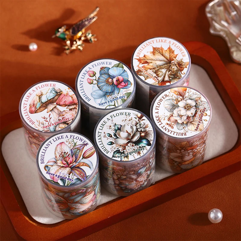 Autumn Vintage Floral Washi Tape, Background Collage Tape for Decorating Greeting Cards, Envelopes and Water BottlesAutumn Vinta Qme