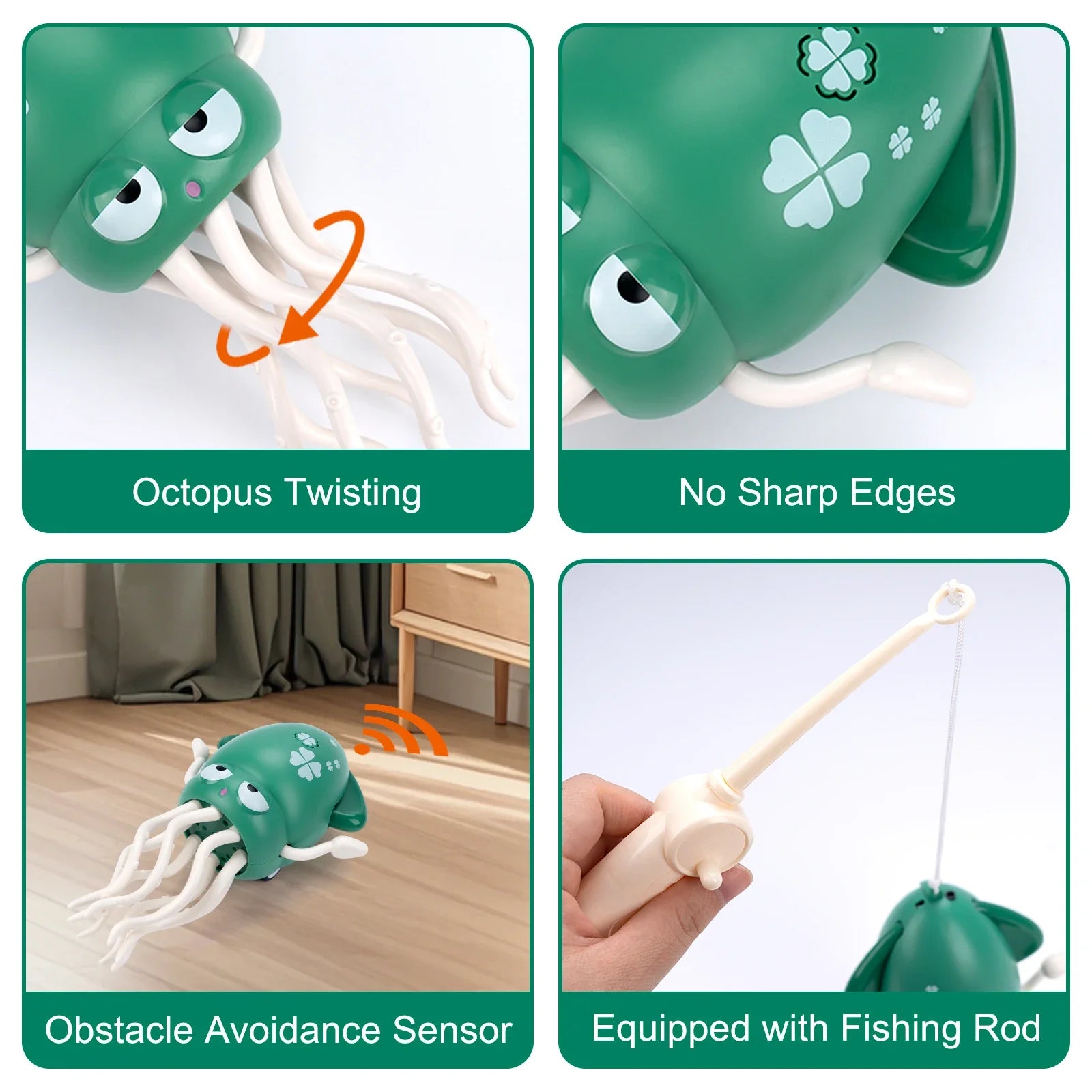 Electric Dancing Squid Toy Crawling Dancing Swinging Octopus Kid Electronic Pet Toddler Toy Birthday Gift With LED Lights &Music Qme