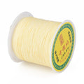PandaHall about 150yards/rollBraided Nylon Thread Chinese Knotting Cord Beading Cord for Beading Jewelry Making Colorful 0.5mm Qme Lemon Chiffon 0.8mm
