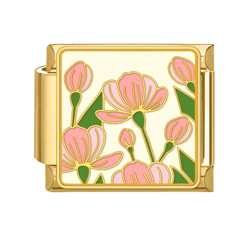 Gold Spring Summer Colorful Starfish Beach Sky Flowers Italian Charm