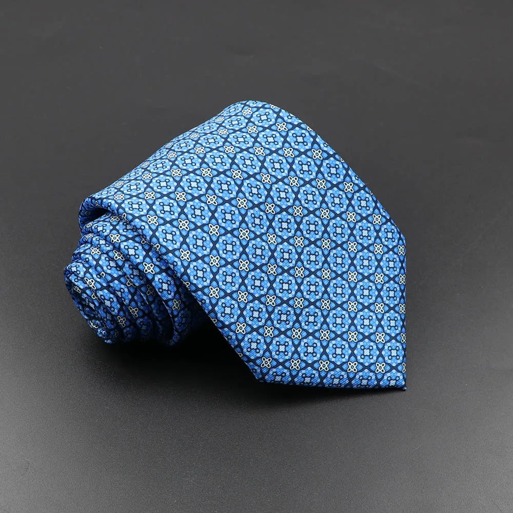 Men's Fashion Silk Tie Soft Novelty Necktie Blue Green Orange Ties