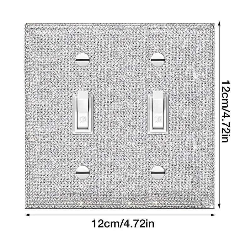 Shiny Wall Plate Cover Rhinestone Outlet Aesthetic Silver Rhinestones Qme