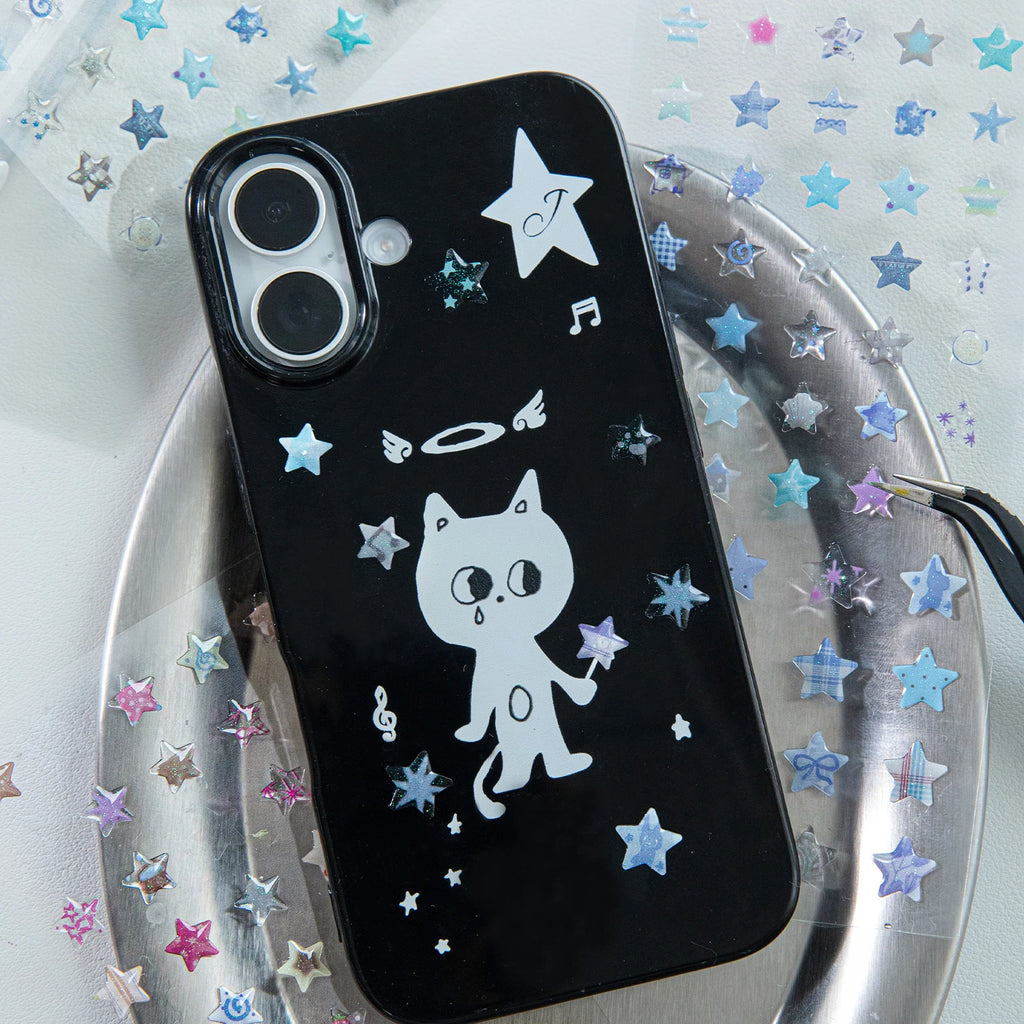 4 Designs Candy Star Series Lovely Five Point Star Theme Resin Stickers for Scrapbooking DIY Frame Collage Decoration Qme
