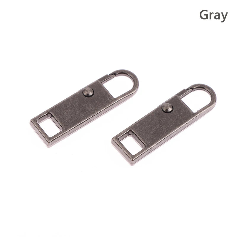 Zipper Slider Puller Replacement Removable Head Luggage Schoolbag Qme Dark gray