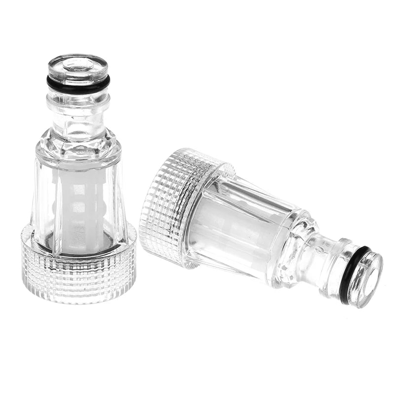 2Pcs High Quality Transparent Plastic Female 25mm Thread Quick Connector with Filter Faucet Adapter Faucet Joint. Qme