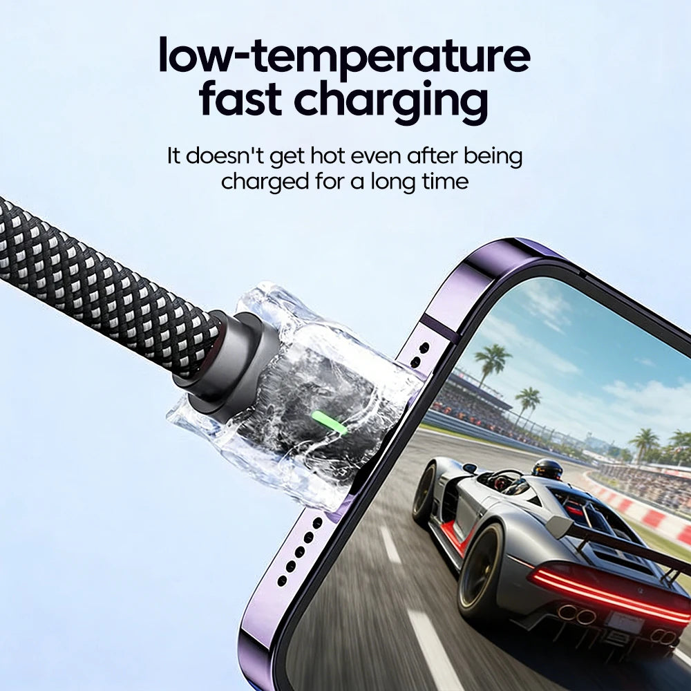 100W 90°Single-Bend Dual Type-C Fast-Charging Data Line PD Braided Nylon Cable With Flat Design For Samsung S23 Huawei Realme Qme