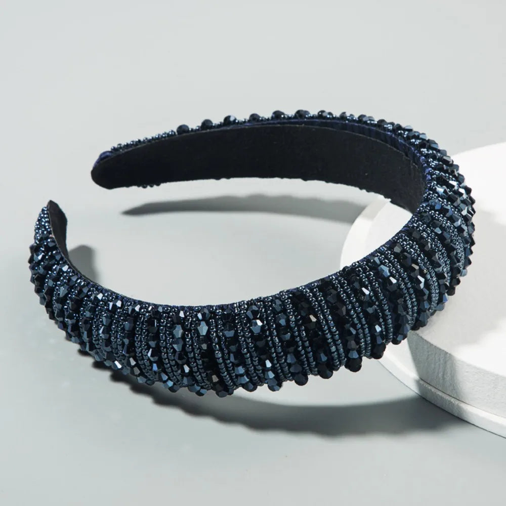 Luxury Elegant Baroque Crystal Headband Beads Blingbling Sponge Qme Style 3