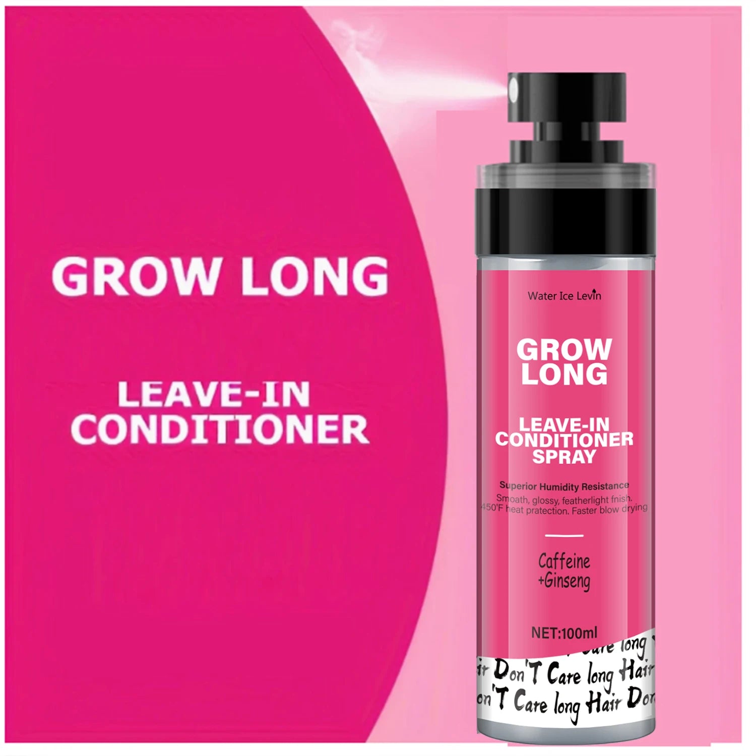 Leave-In Conditioner Spray and Smoothing Agent, Long-Lasting Biotin - Anti-Frizz Deep Conditioner for Split Ends and Breakage - with Vitamin E, Caffeine, and Ginseng, Suitable for Curly, Dry, and Damaged Hair Qme