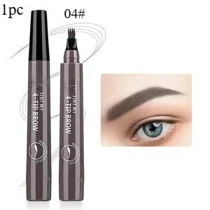 Four-pronged eyebrow pencil, four-end, long-lasting, non-smudged, water-resistant, anti-smudged eyebrow pencil Qme 04-1pc