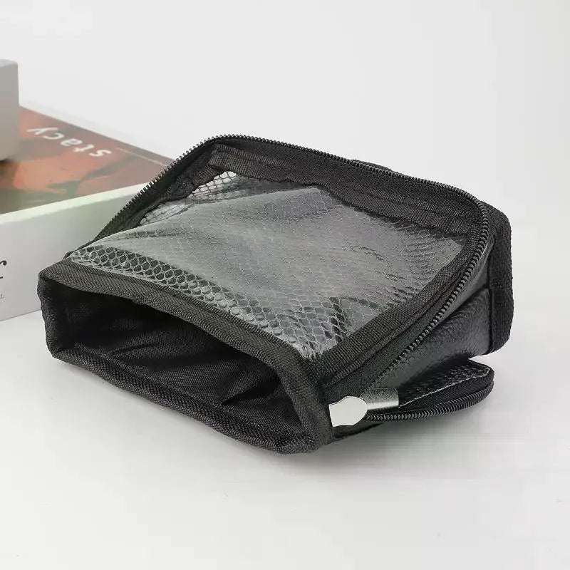 1Pcs Net Zipper Makeup Bag Stand-up Foldable Cosmetic Tool Bags Toiletry Bag Makeup Brush Case Makeup Tools Holder Cosmetic Bag Qme