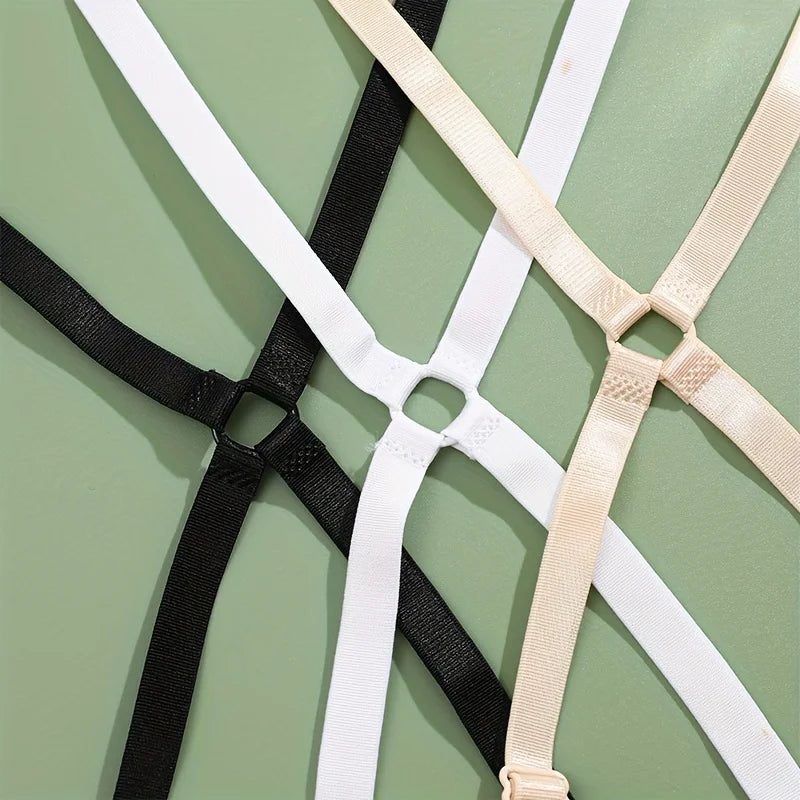 X Shape Cross Back Bra Straps Adjustable Elastic Replacement Bra Shoulder Strap Invisible Detachable Bra Accessory Qme