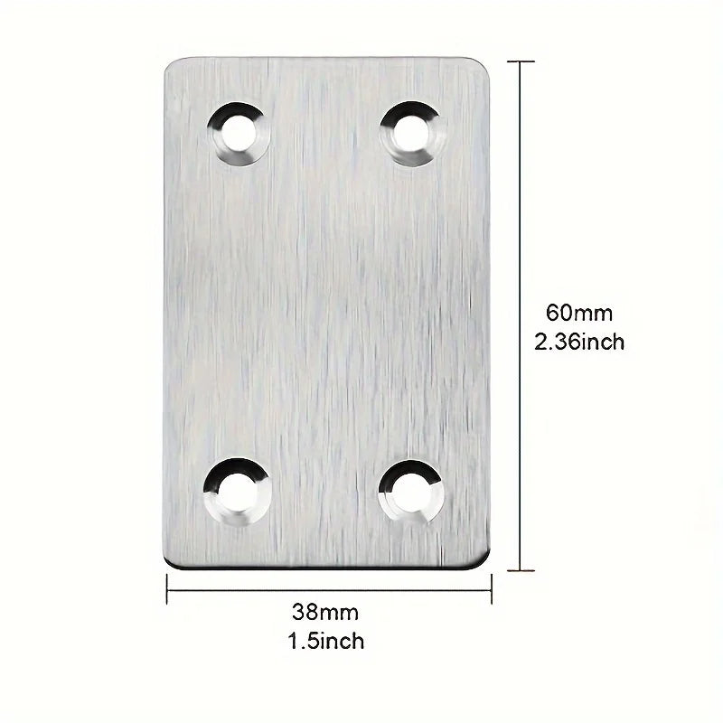 Flat support piece, straight type, fixed-angle support with screws, suitable for furniture, wood products, shelves, cabinets Qme