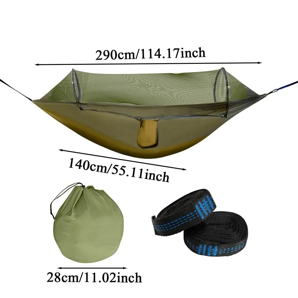 Camping Hammocks For Adults Nylon Outdoor Hammock For Hiking Foldable Lounger For Adventurers Rain Survival Outside Hiking Lake Qme Green China Mainland